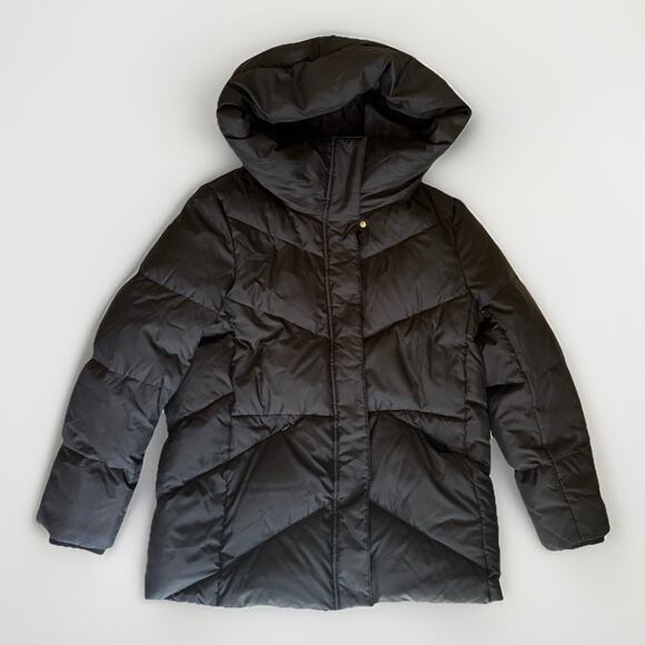 Cole Haan Puffer Jacket Womens M Black Down Insulate Thick Outdoor Winter Coat - Picture 1 of 8